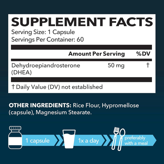 Dhea Supplement For Women & Men To Promote Balanced Hormones | Adrenal Support Supplements To Help Boost Dhea Levels | Fertility Supplements | Cortisol Management Support For Healthy Adrenal Function