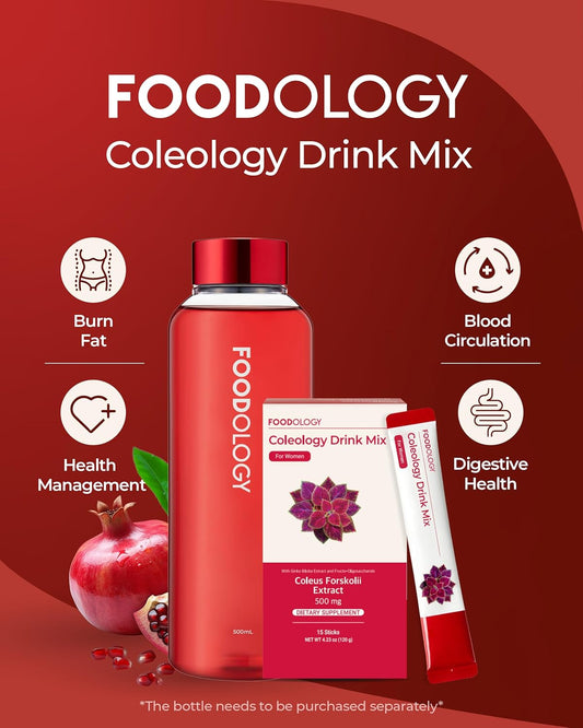 Foodology Coleology Drink Mix (Pack Of 1, 15 Days) - Health Management Water Drink Mix, Pomegranate Flavor. Natural Ingredients