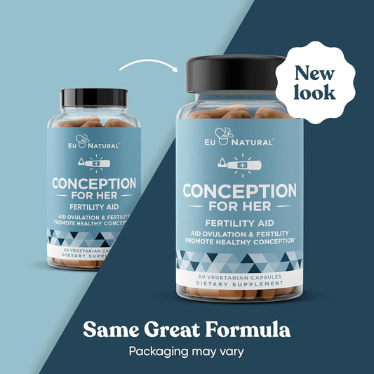Conception Fertility Supplements For Women – Aids Ovulation, Hormonal Balance, & Regular Cycles – Prenatal Vitamin Support With Myo-Inositol, Folate, Folic Acid, Vitex – 60 Vegetarian Soft Capsules