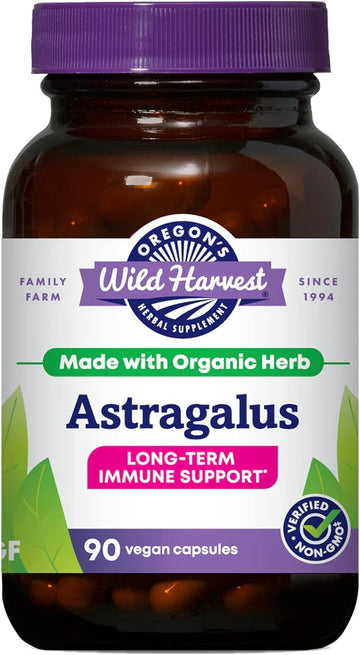 Oregon's Wild Harvest, Certified Organic Astragalus Capsules for Immunity Support, 1125 MGS, 90 Count