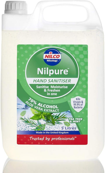 Nilco Nilpure Moisturising Fragranced Tea Tree And Mint Scented Hospital Grade Hand Sanitiser - 5L