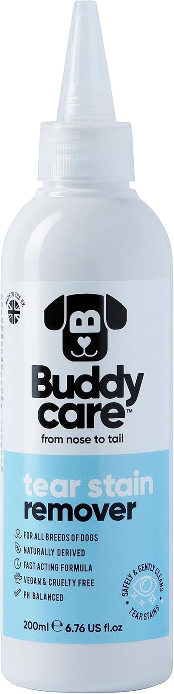 Dog Tear Stain Remover by Buddycare | Fast-Acting Tear Stain Remover for Dogs | Naturally Derived, PH-Balanced Formula (200ml)