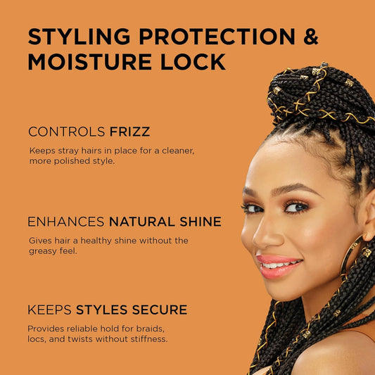 African Pride Black Castor Miracle Extra Hold Braid, Loc, Twist Gel - Extreme Hold Braiding Hair Gel, Edge Control & Tames Frizz, No Flake | Natural Ingredients, Coconut Oil | 8Oz