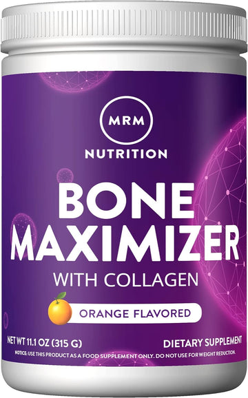 MRM Nutrition Bone Maximizer with Collagen | Orange Flavored | Bovine Collagen | MCHA + K2 + D3 | Bone + Joint Health | Hormone & antibiotic Free | Gluten-Free | 30 Servings