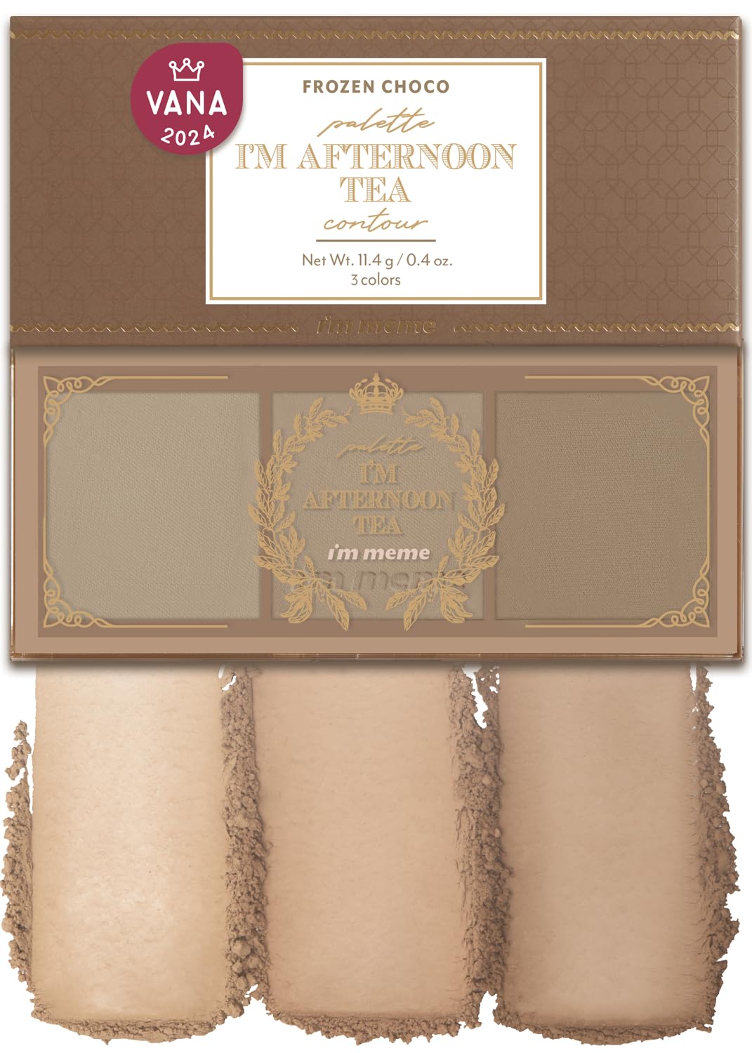 I'M Meme Palette - Afternoon Tea Contour | Frozen Choco, Bronzer Palette For Face & Cheeks, Matte Powder Bronzer, Natural Makeup, Buildable Coverage, Light To Medium, For Cool Tone Skin, 0.4Oz