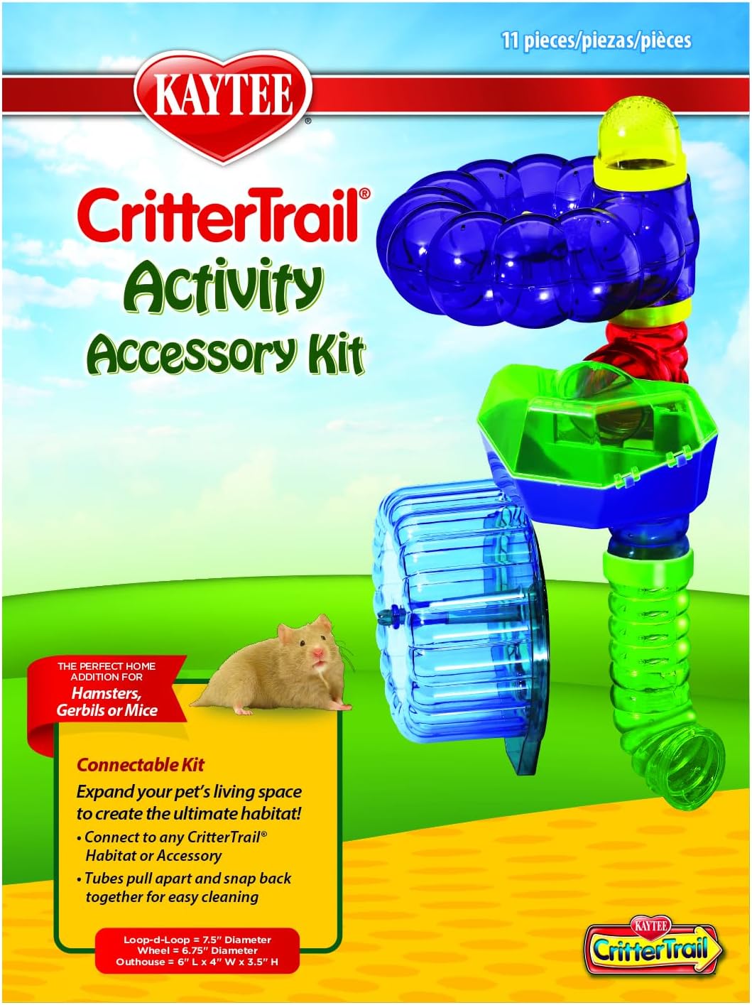 Kaytee Crittertrail Fun-Nel Activity Accessory Kit Small Animal Habitat Tubes