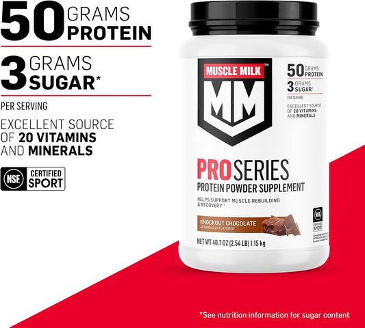 Muscle Milk Pro Series Protein Powder Supplement, Intense Vanilla, 5 Pound, 28 Servings, 50G Protein, 3G Sugar, 20 Vitamins & Minerals, Nsf Certified For Sport, Workout Recovery, Packaging May Vary