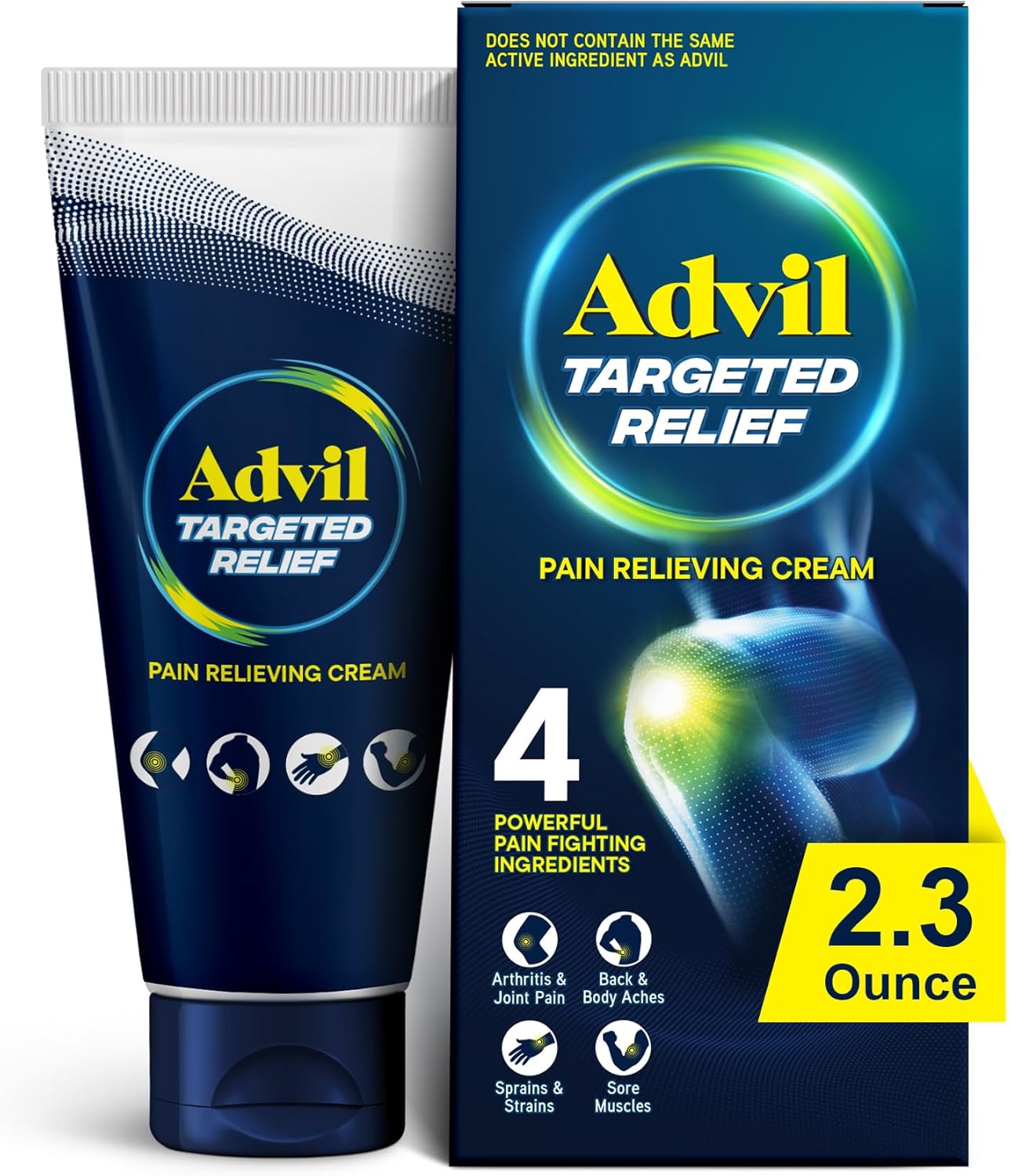 Advil Targeted Relief Pain Relieving Cream, Up To 8 Hours Of Powerful Relief Of Minor Arthritis Pain, Joint Pain, Lower Back Pain And Muscle Pain - 2.3 Oz