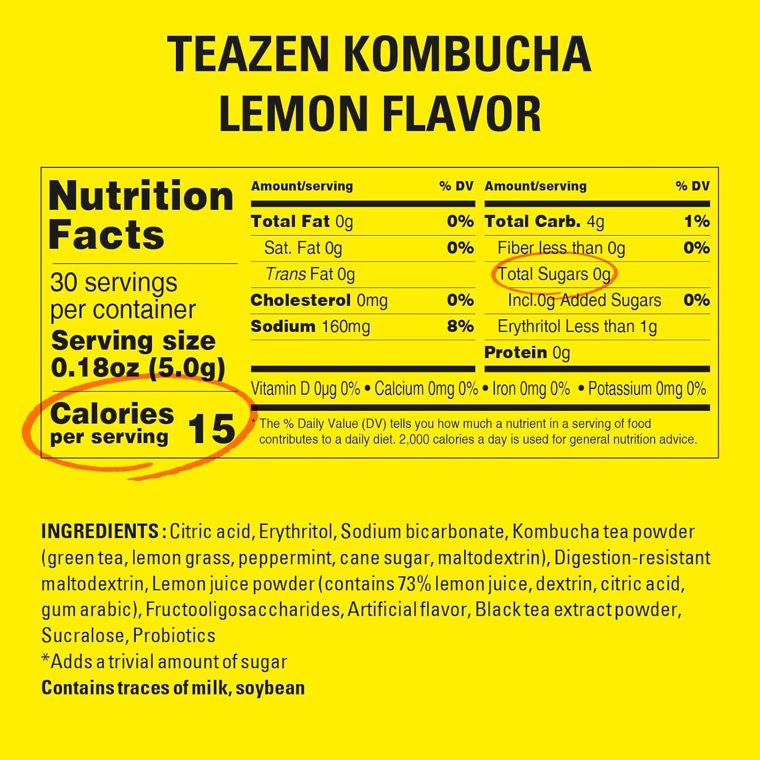 Teazen Kombucha 5 Flavors 150 Sticks Variety Pack, Kombucha Lemon, Peach, Berry, Pineapple, Citron Flavor (150 Sticks)