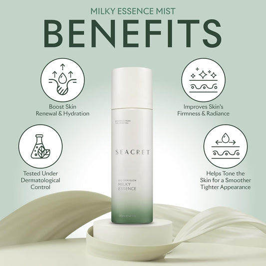 Seacret - Bio Skin Glow Milky Essence Mist, Third-Generation Toner For Face, 4Fl.Oz 120Ml E