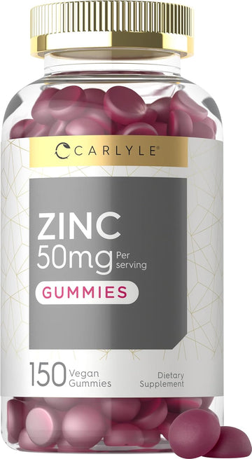 Zinc 50mg Gummies | 150 Count | Vegan, Non-GMO and Gluten Free Formula