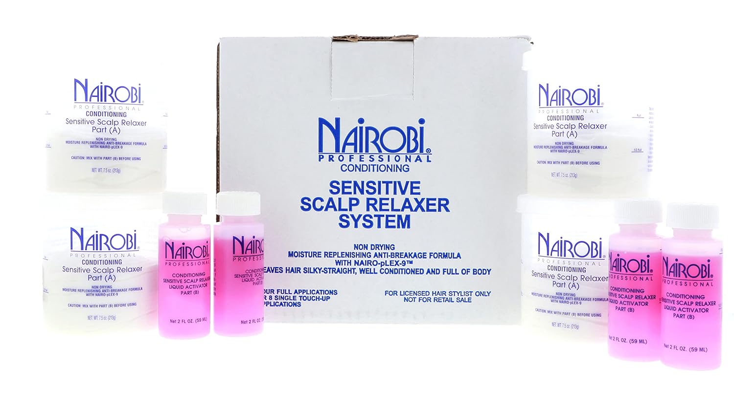 Nairobi Conditioning Sensitive Scalp Hair Relaxer Kit, 4 Count By Nairobi