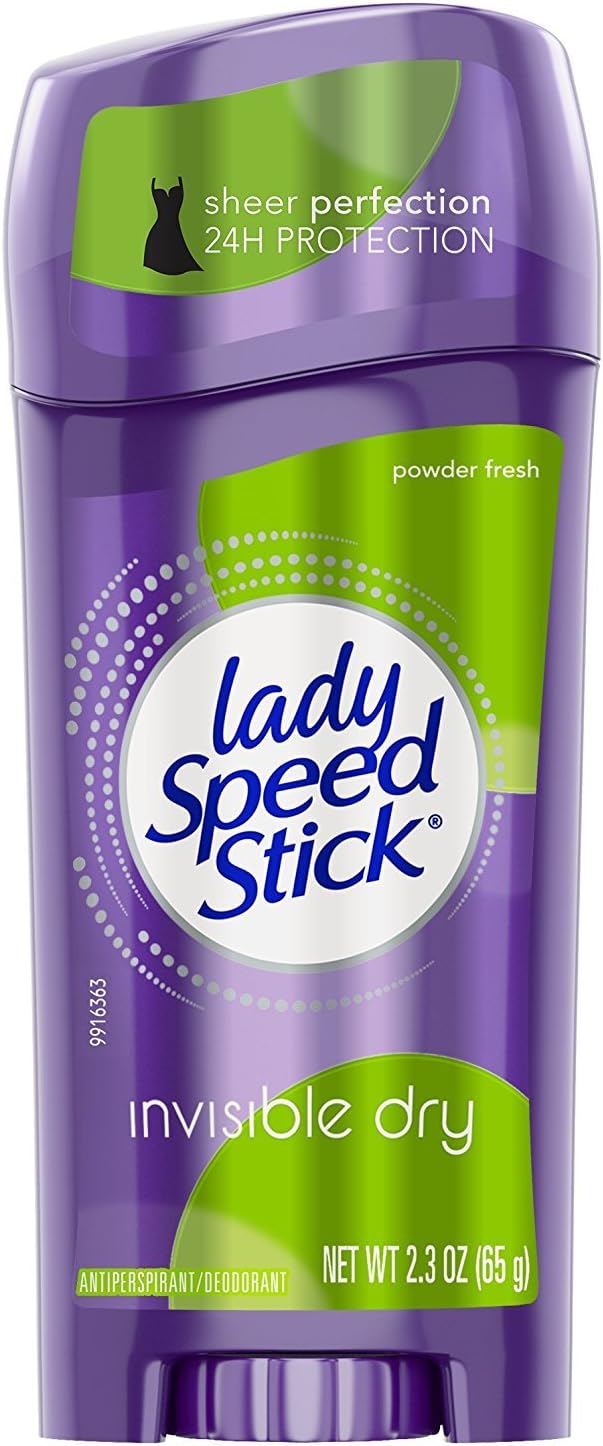 Lady Speed Stick Invisible Dry Antiperspirant Deodorant, Powder Fresh - 2.3 Ounce (6 Pack)