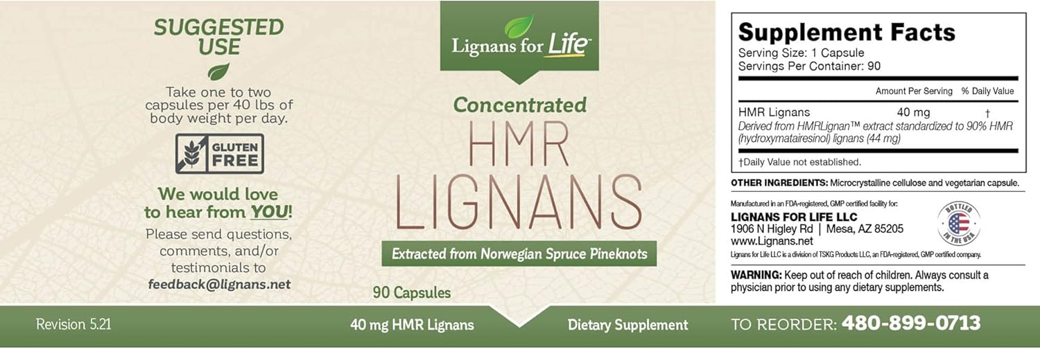 Lignans For Life HMR Lignans for Dogs, 40mg - 90 Capsules, Dog Vitamin for Healthy Pet | Natural Dog Multivitamin | Dog Wellness Supplement | Dog Nutritional Supplement | Pet Vitamin 2-Pack : Health & Household