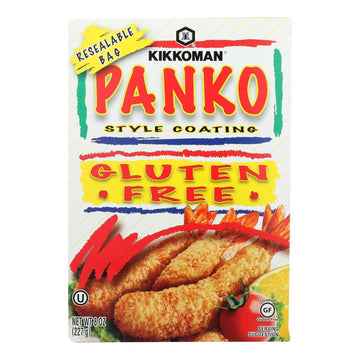 Kikkoman Panko Style Coating - Natural Flavor, Delicate And Crisp Texture, Gluten-Free Breadcrumbs, Ideal For Baked Dishes, Meat, Chicken, Seafood, Veggies - 8 Oz, Pack Of 1