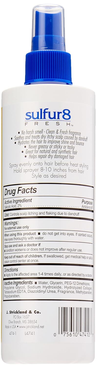 Sulfur 8 Fresh Oil Sheen Moisturizing Spray, 12 Ounce