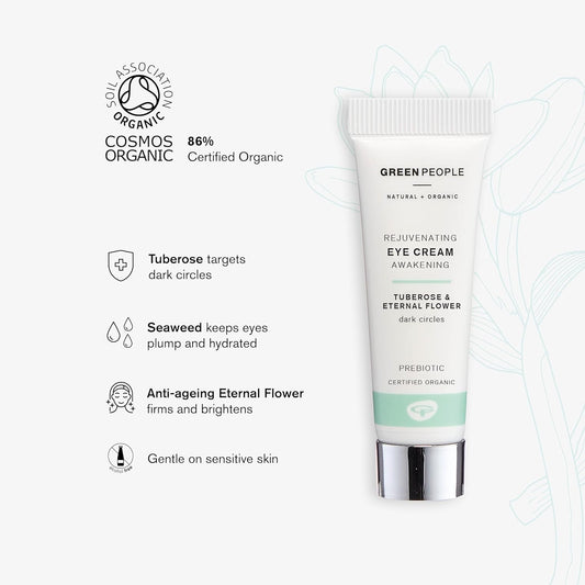 Green People Rejuvenating Eye Cream - Natural & Organic - For Dark Circles & Puffy Eyes - Paraben & Alcohol Free - Cruelty Free & Vegan, 10Ml