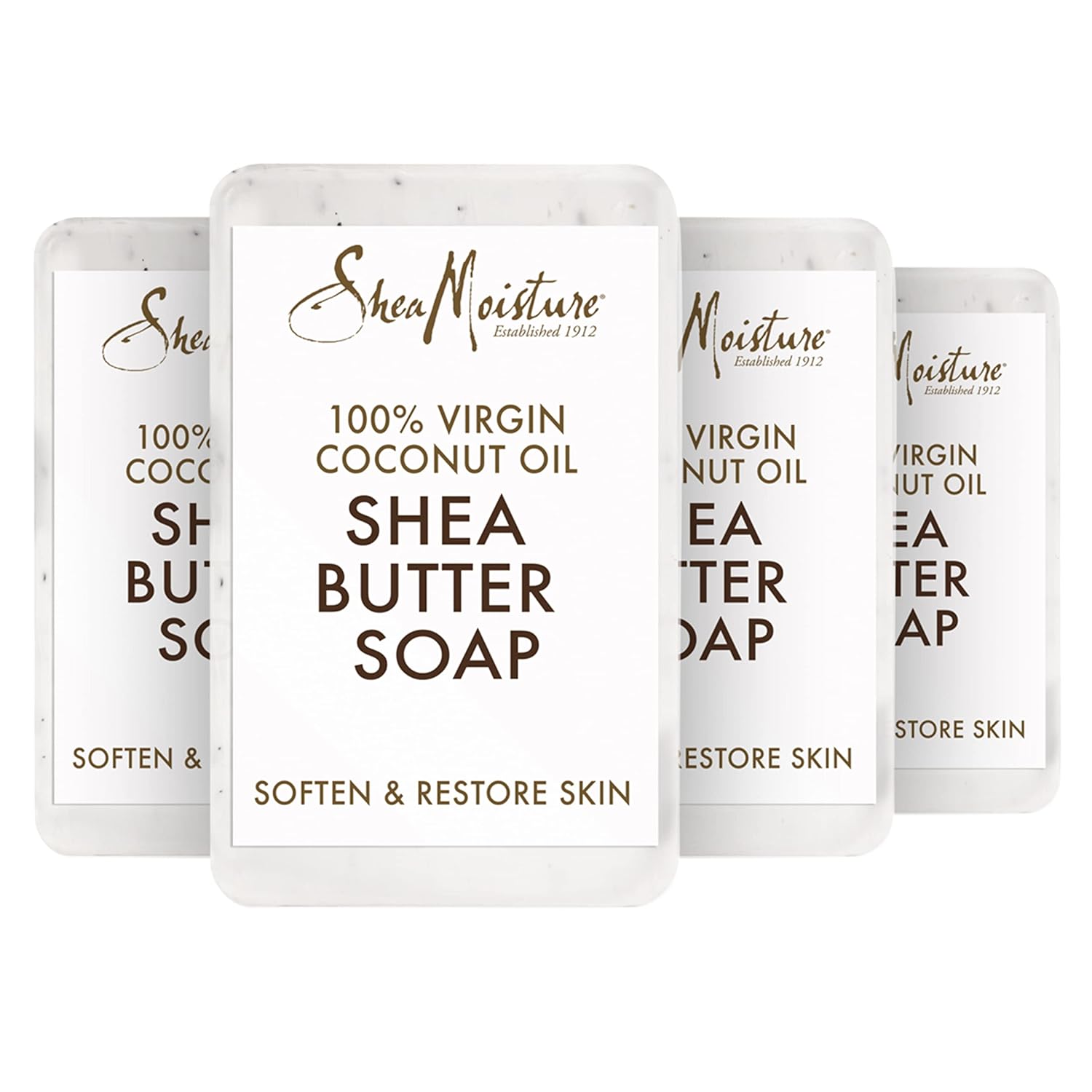 Sheamoisture Shea Butter Soap For All Skin Types 100 Percent Virgin Coconut Oil Cruelty Free Skin Care 8 Oz 4 Count