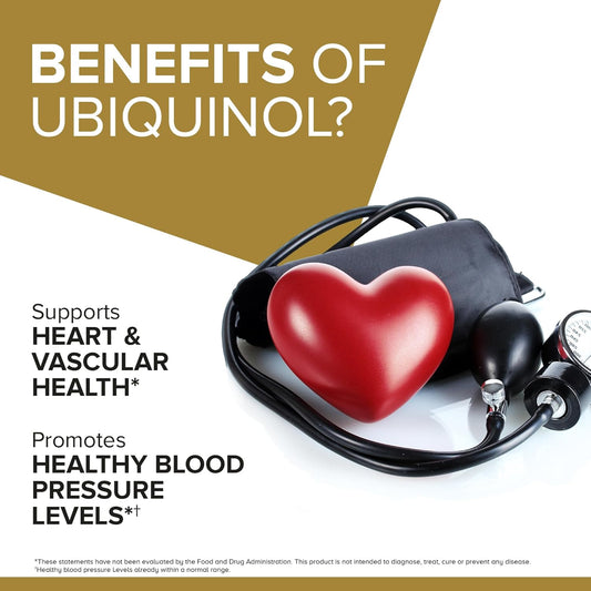 Qunol Ubiquinol Coq10 200Mg Softgels, Powerful Antioxidant For Heart And Vascular Health, Essential For Energy Production, Natural Supplement Active Form Of Coq10, 120Ct Softgels