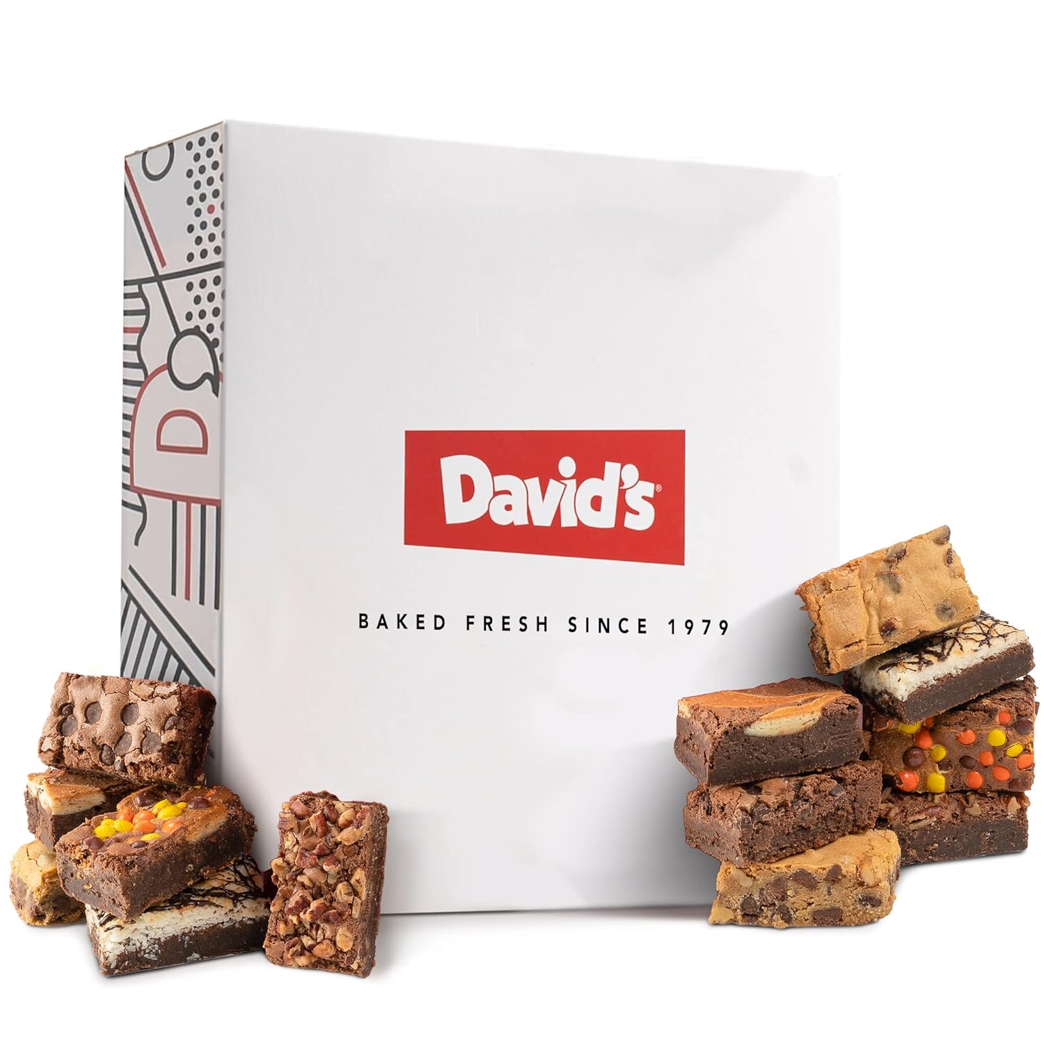 David'S Cookies Assorted Brownies In Carton Box | Enjoy Our Delicious, Great For Sharing Freshly-Baked Assorted Brownie Snacks While Bonding With Friends And Family - Single Pack