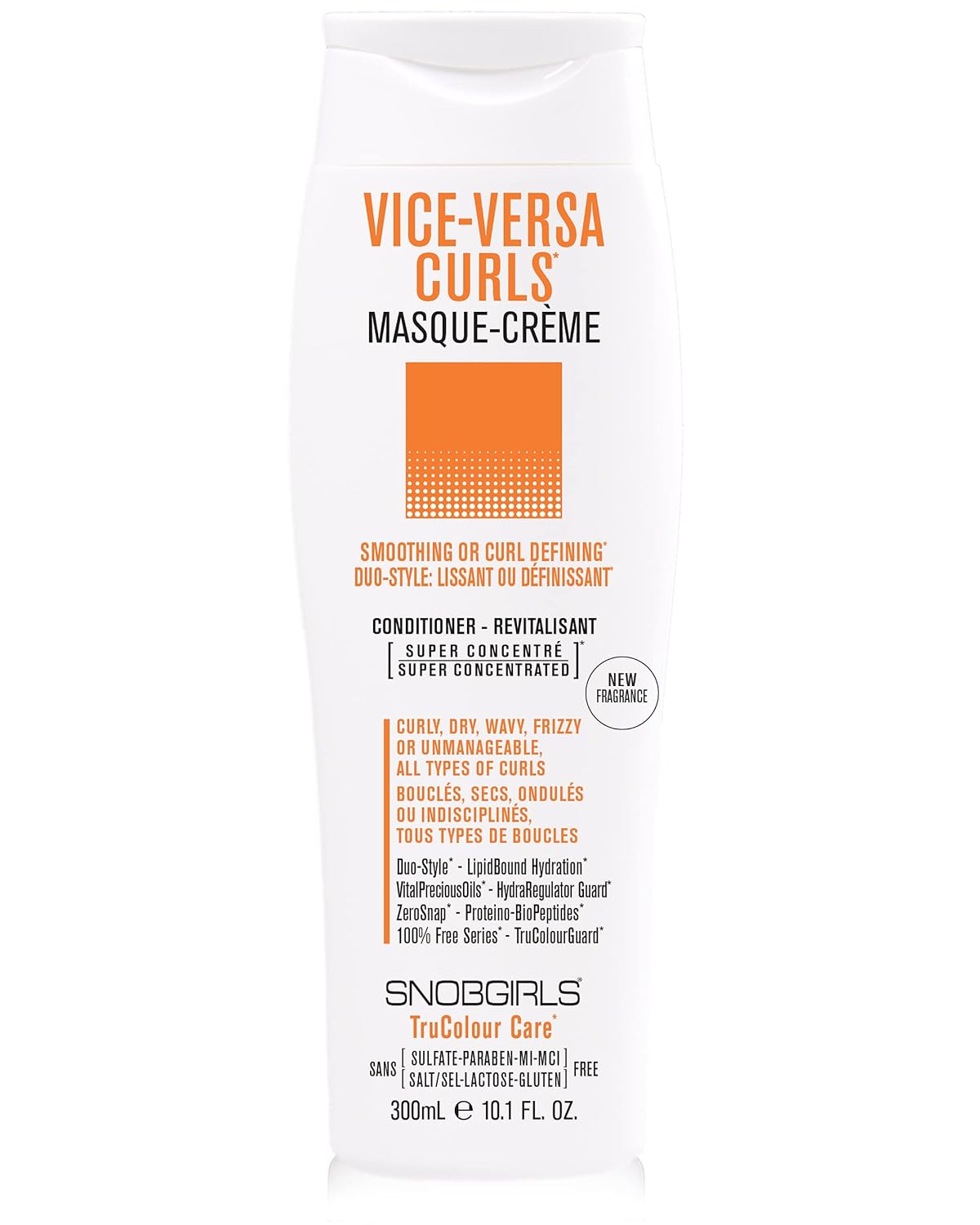Vice-Versa Curls Masque-Crème (Curly Hair Conditioner) Duo-Style: Smoothing Or Curl Defining For Curly, Dry, Wavy, Frizzy, Unmanageable Hair, All Types Of Curls, Phyto-Vegan, New Fragrance