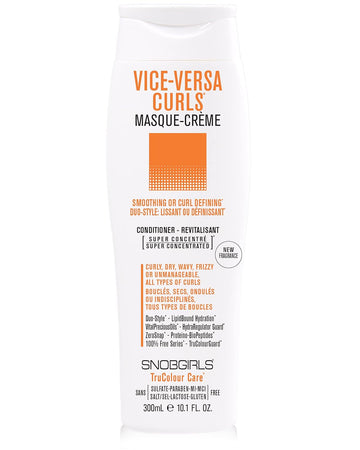 Vice-Versa Curls Masque-Crème (Curly Hair Conditioner) Duo-Style: Smoothing Or Curl Defining For Curly, Dry, Wavy, Frizzy, Unmanageable Hair, All Types Of Curls, Phyto-Vegan, New Fragrance