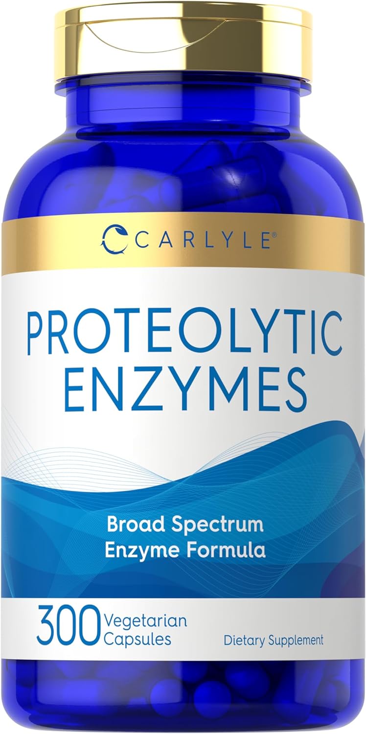 Carlyle Proteolytic Enzymes | 300 Capsules | Systemic Broad Spectrum Supplement | Vegetarian, Non-GMO & Gluten Free Formula