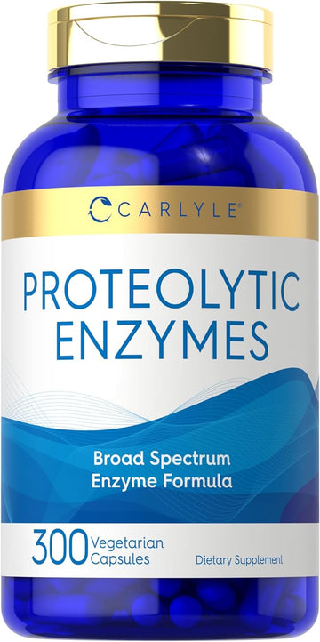 Carlyle Proteolytic Enzymes | 300 Capsules | Systemic Broad Spectrum Supplement | Vegetarian, Non-Gmo & Gluten Free Formula