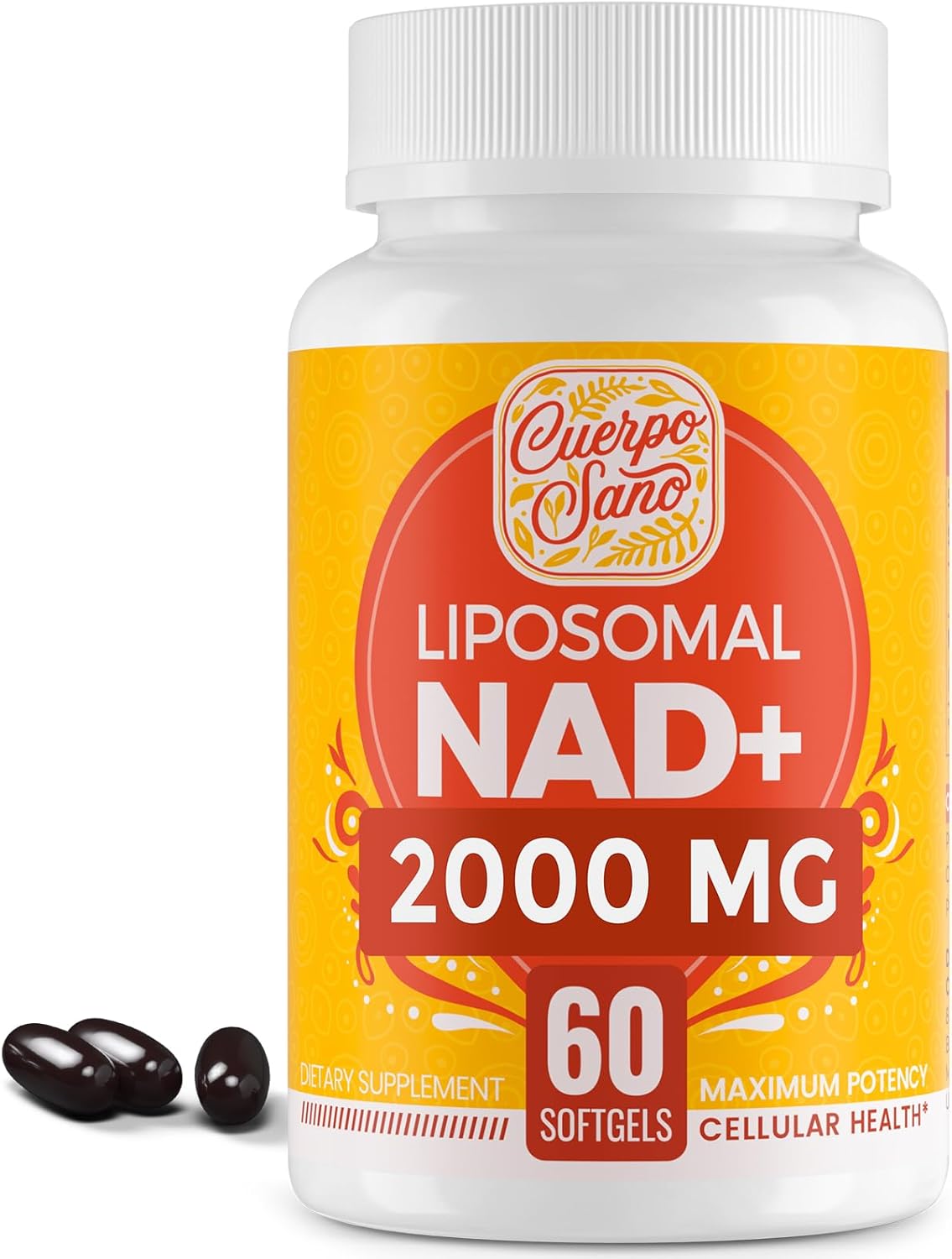 2000 Mg Nad Supplement, Liposomal Nad+ With High Absorption, More Efficient Than Nicotinamide Riboside, Pure & Plus Boosting Supplement, Aging Defense, Metabolism & Cellular, 60 Softgels