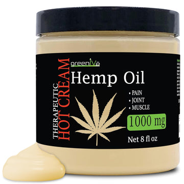 Greenive Hemp Hot Cream Soothing Moisturizing Hemp Hot Cream Exclusively On Amazon (1,000Mg Jar)