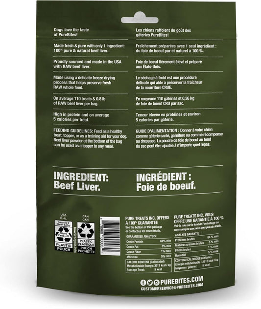 Purebites Beef Liver For Dogs, 4.2Oz / 120G - Mid Size