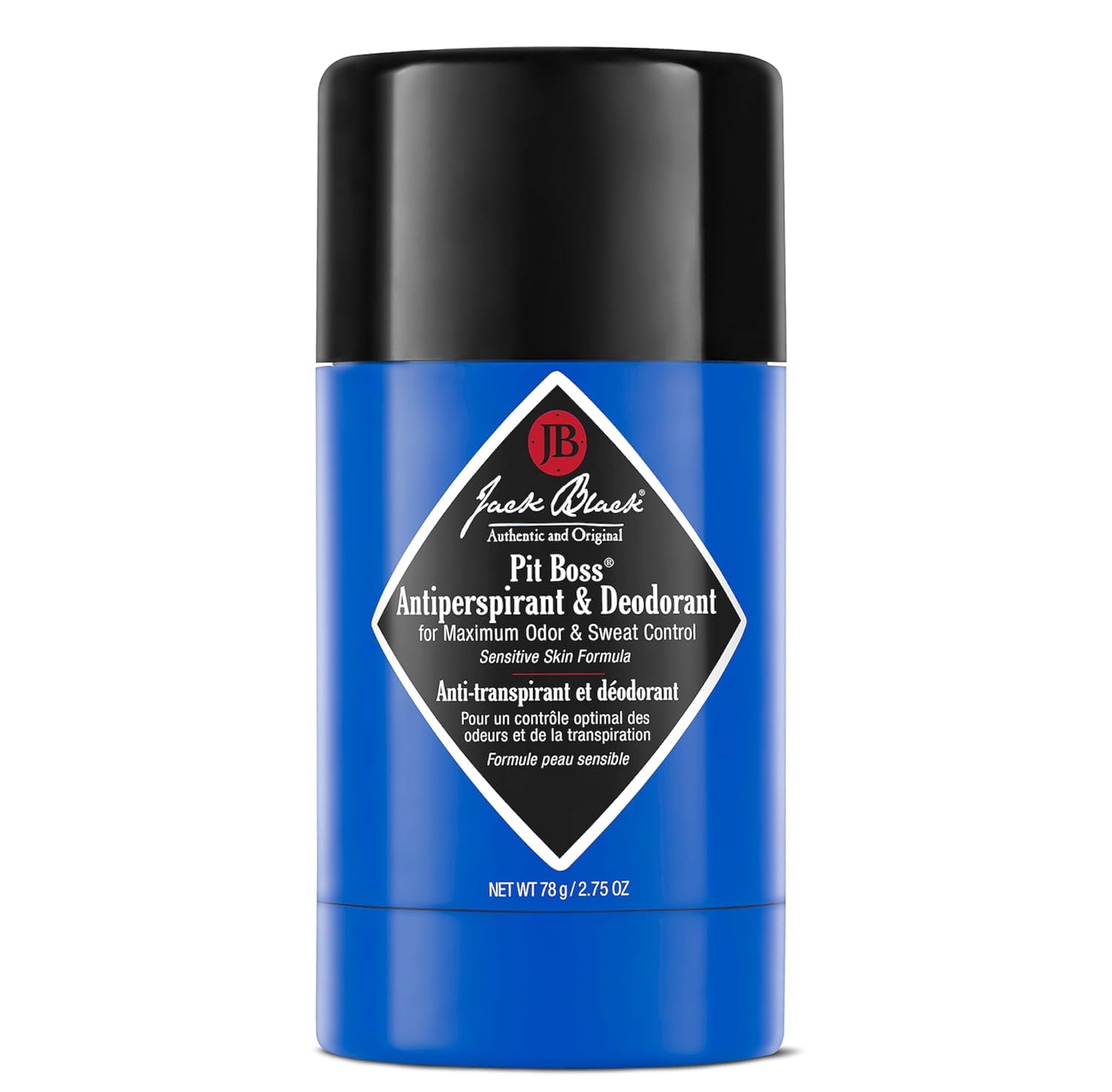 Jack Black Pit Boss Men’S Deodorant, 2.75 Oz – Antiperspirant & Deodorant, Sensitive Skin Formula, Maximum Odor & Sweat Control, Long-Lasting Protection