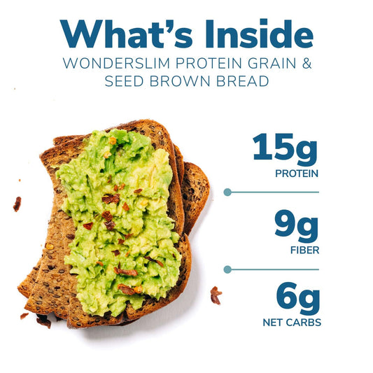 WonderSlim Protein Grain & Seed Brown Bread, 9g Fiber, Low Carb (5ct)