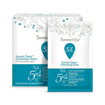 Summer'S Eve Cleansing Wipes, Sunset Oasis, 16 Count