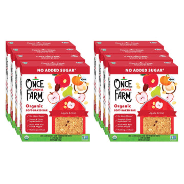 Once Upon A Farm Organic Soft Baked Kids' Bars, Apple & Oat | 8 Boxes, 32 Total Bars