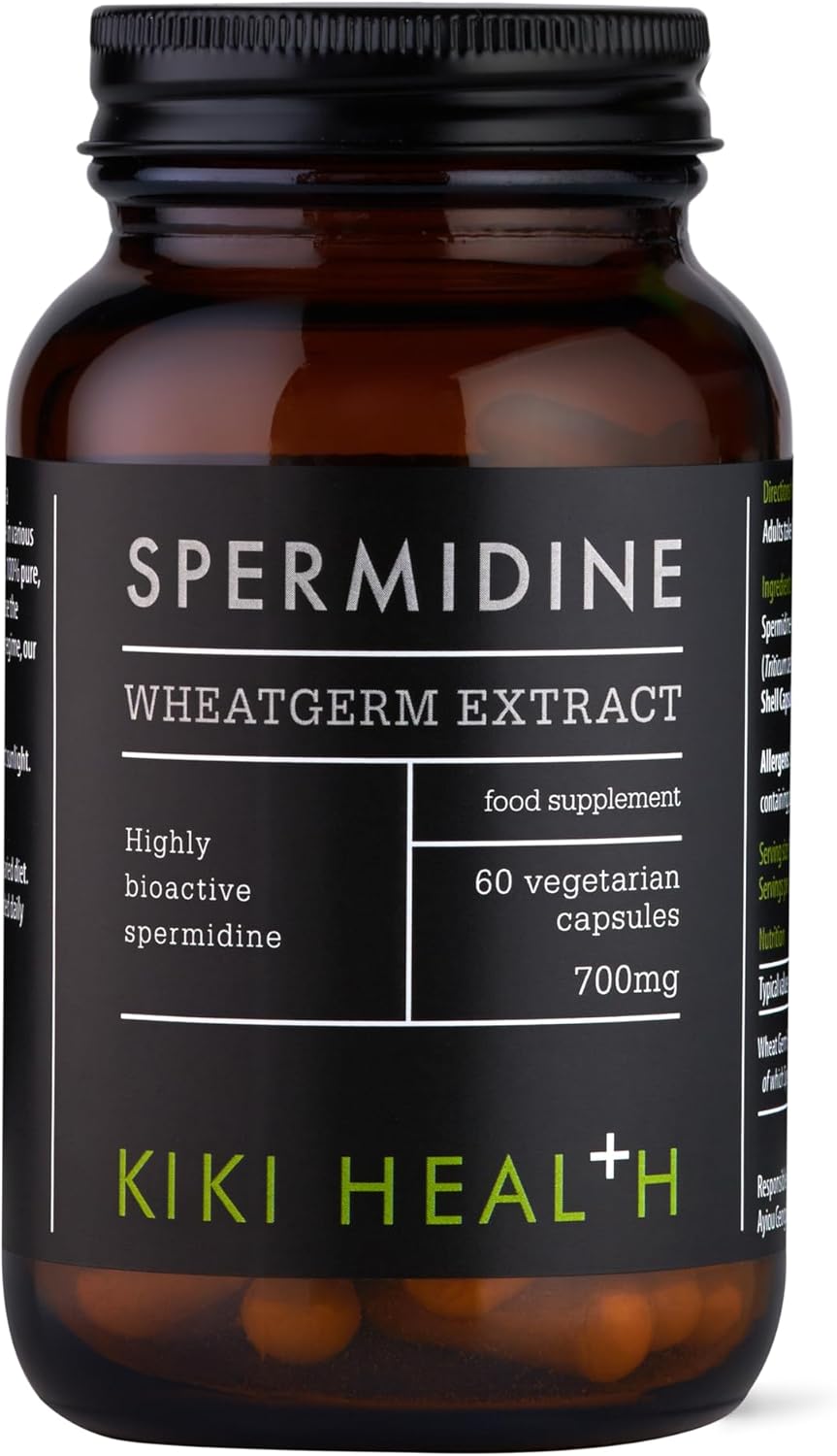 Kiki Health - Spermidine, Wheatgerm Extract - Highly Bioactive Spermidine - Supports Cellular Functions And Vital Processes - Perfect For Intermittent Fasting - 60 Vegicaps
