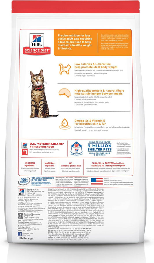 Hill'S Science Diet Light, Adult 1-6, Weight Management Support, Dry Cat Food, Chicken Recipe, 16 Lb Bag