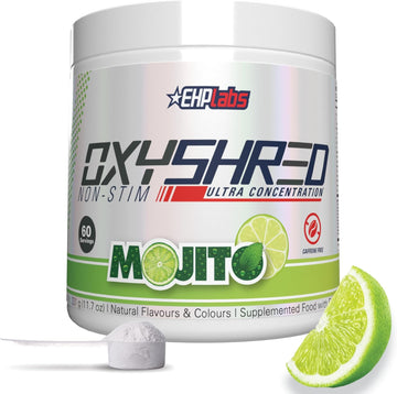 Ehp Labs Oxyshred Non Stimulant Pre Workout Powder - Stim Free Pre Workout, Caffeine Free Preworkout For Men & Women With L Glutamine & Acetyl L Carnitine - Peach, 60 Servings