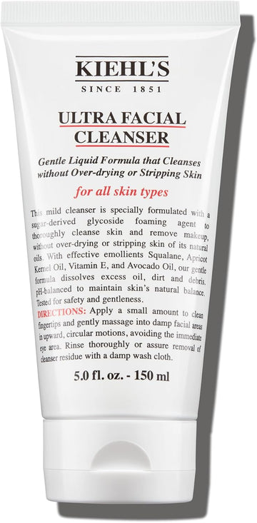 Kiehl'S Ultra Facial Cleanser, Lightweight Foamy Facial Cleanser, Gently Exfoliates And Moisturises, Suitable For All Skin Types, 150Ml
