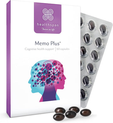 Healthspan Memo Plus (2 Months' Supply) | To Support Your Brain Health & Cognitive Function | 350Mg Advanced Phospholipid Complex | 179Mg Omega 3 Fish Oil | 75µg Iodine | Friend Of The Sea | One-A-Day