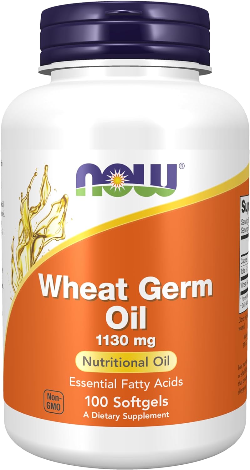 NOW Supplements, Wheat Germ Oil 1,130 mg with Essential Fatty Acids (EFAs), Nutritional Oil, 100 Softgels