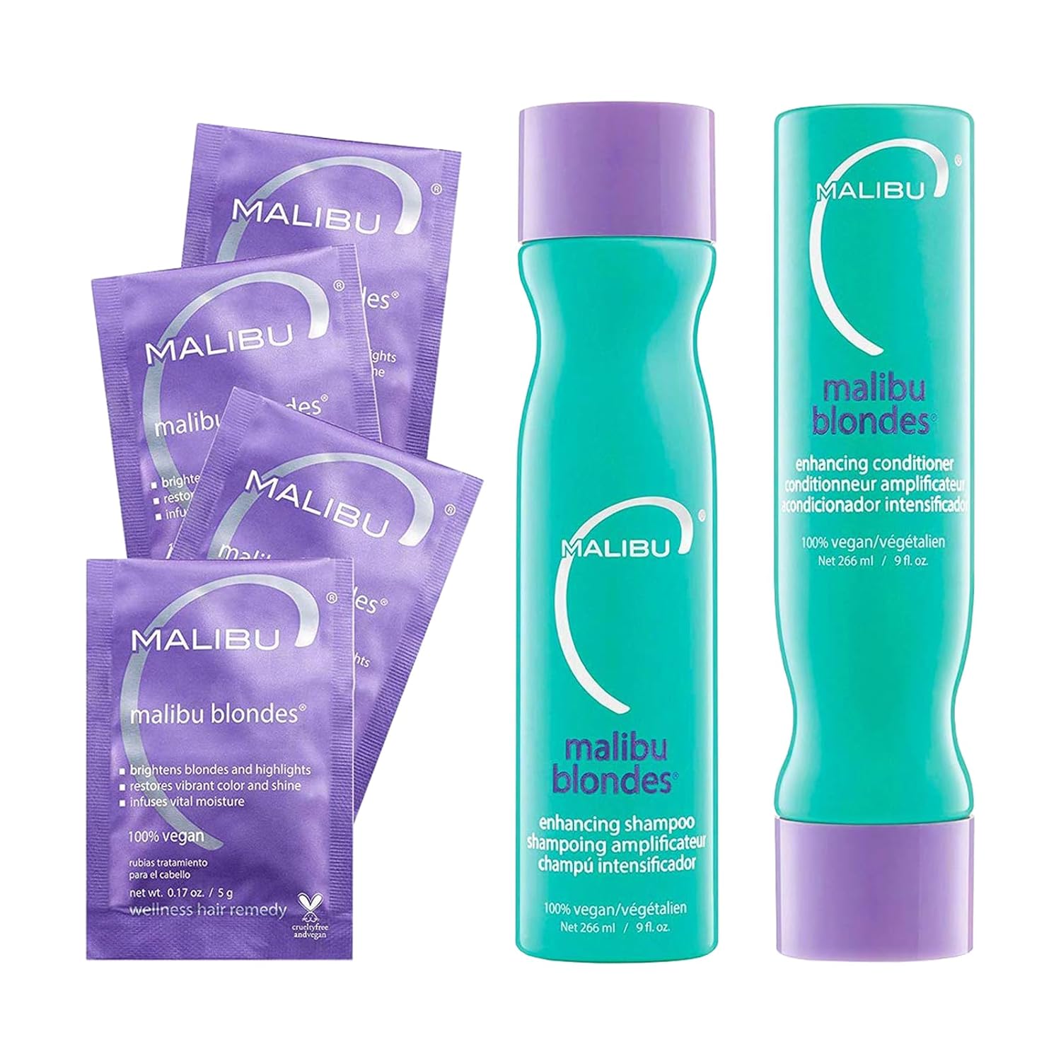 Malibu C Blondes Collection - Blonde Shampoo And Conditioner Set - Protects And Preserves Color Vibrancy + Infuses Moisture With Enhanced Vitamin Complex - Sulfate-Free Hair Care