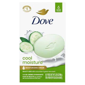 Dove Skin Care Beauty Bar For Softer Skin Cucumber And Green Tea More Moisturizing Than Bar Soap 3.75 Oz 24 Bars