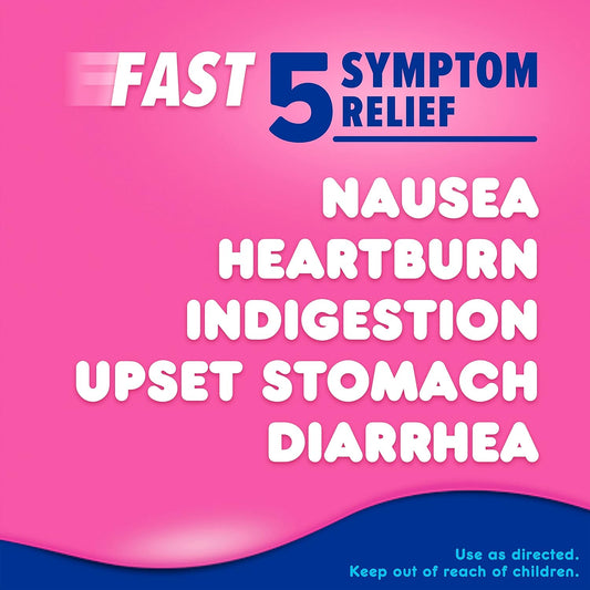 Pepto Bismol Liquid Ultra For Nausea, Heartburn, Indigestion, Upset Stomach, And Diarrhea - 5 Symptom Fast Relief, Original Flavor 12 Oz