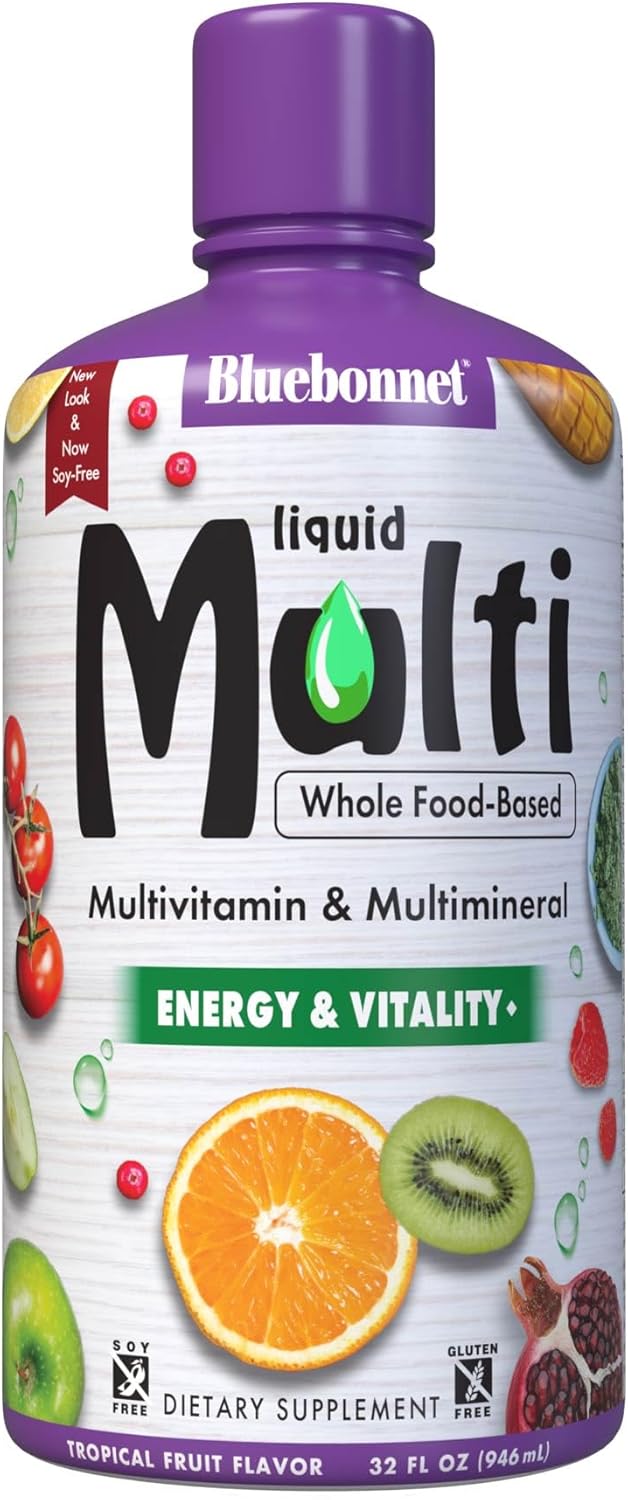 Bluebonnet Nutrition Liquid Super Earth* Multinutrient Formula, For Daily Nutritional Support*, Gluten-Free, Dairy-Free, Vegetarian-Friendly - 32 Fl Oz, 32 Servings- Tropical Fruit Flavor