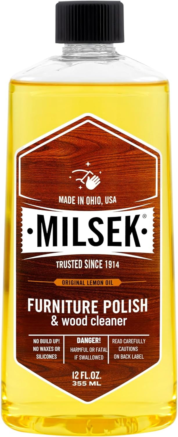 Milsek Furniture Polish and Cleaner (Lemon Oil Furniture Polish), 12-Ounce Furniture Oil