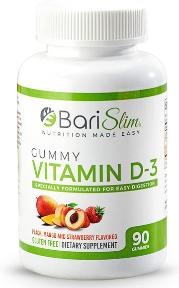 Bariatric Vitamin D-3 Gummies - Specially Formulated Gummy Vitamin for Patients After Weight Loss Surgery - Easy to Digest and Great Tasting Fruit Flavors | 90 Fruit Chews