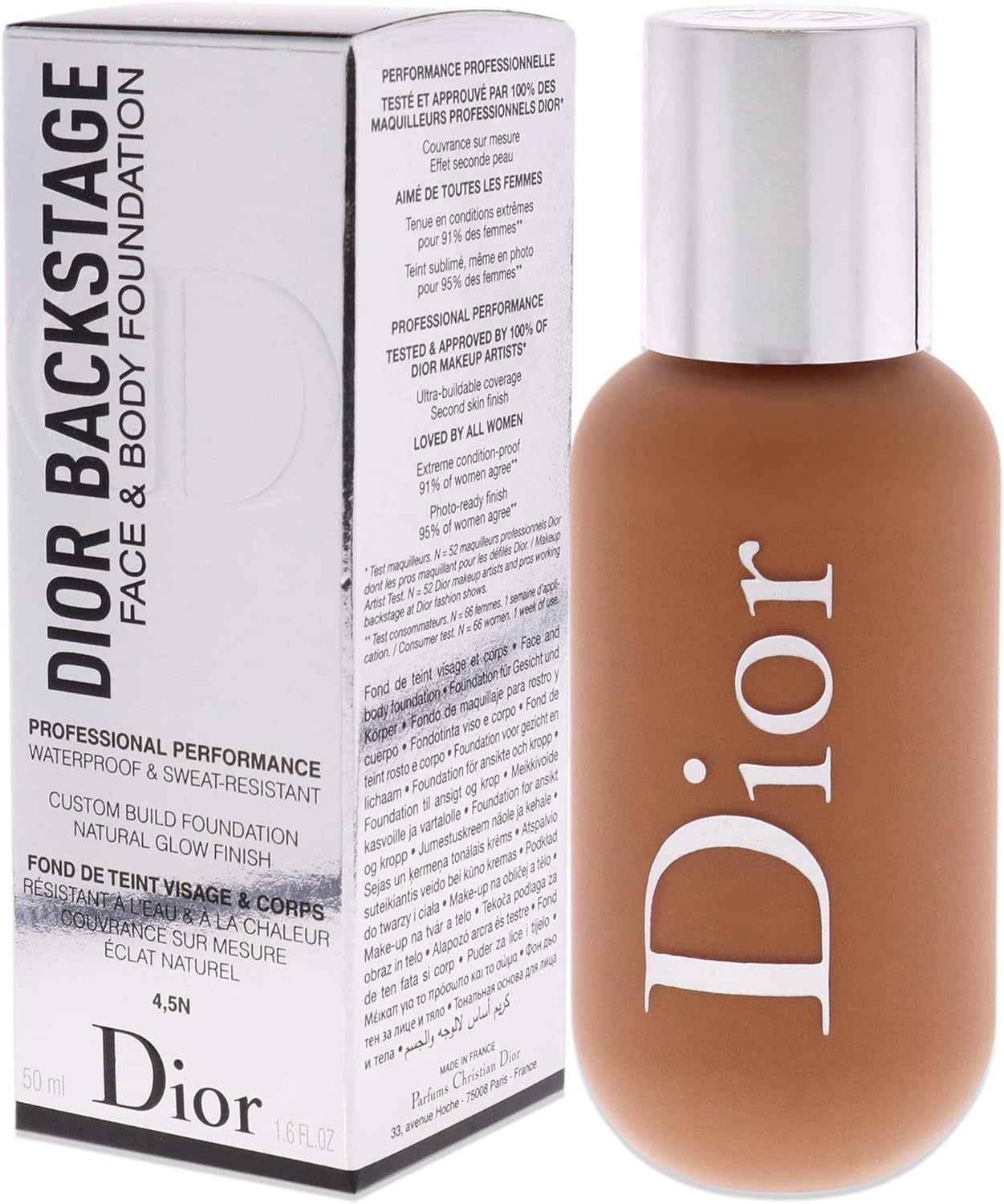 Dior Backstage - Face And Body Foundation 50Ml 4.5N Neutral