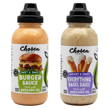 Chosen Foods Burger + Everything Bagel Dip & Drizzle Sauce Bundle Made With 100% Pure Avocado Oil