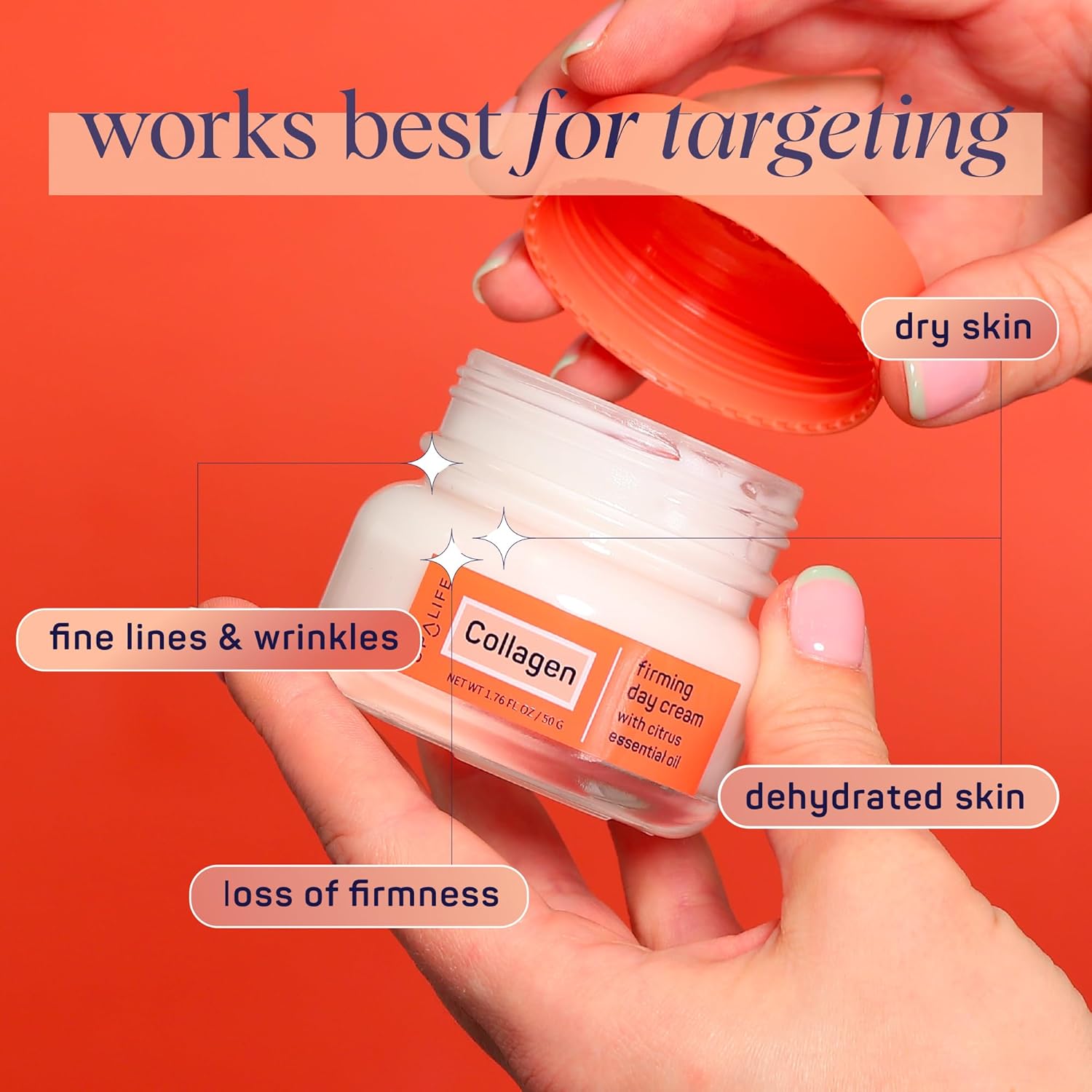 Spalife Collagen Firming Day Cream For Dry Skin, Dehydrated Skin, Loss Of Firmness, Fine Lines & Wrinkles With Collagen, Witch Hazel & Citrus Essential Oil – Plumping Face Cream, Collagen Moisturizer : Beauty & Personal Care